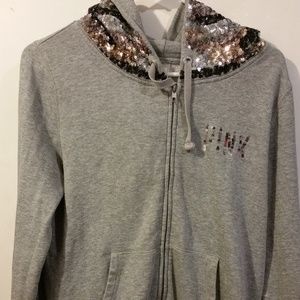 Pink Hooded Bronze Bling Jacket